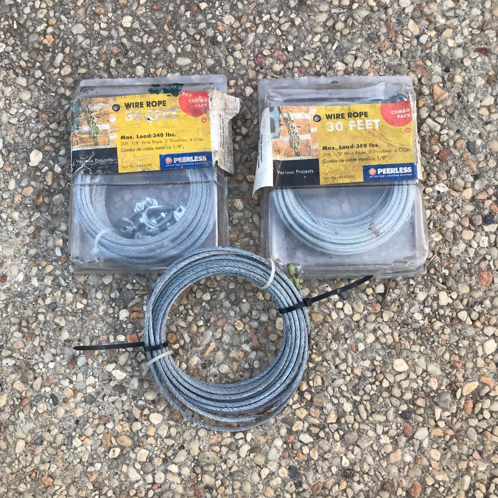 Peerless Wire Rope Max Load 340 lbs. 
Part No. 4842560
2 NIB 30 Ft. 1/8” Wire Ro - Picture 7 of 8